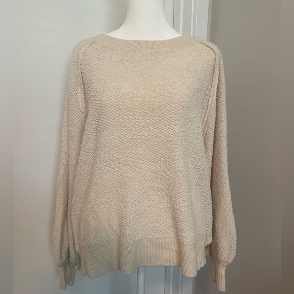 Cream Popcorn Knit Crewneck Sweater Nordstrom - Picture 3 of 4